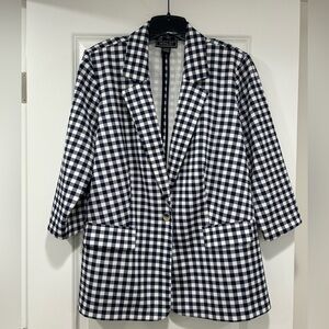 EUC- NYCC Gingham Blazer (Navy & White)